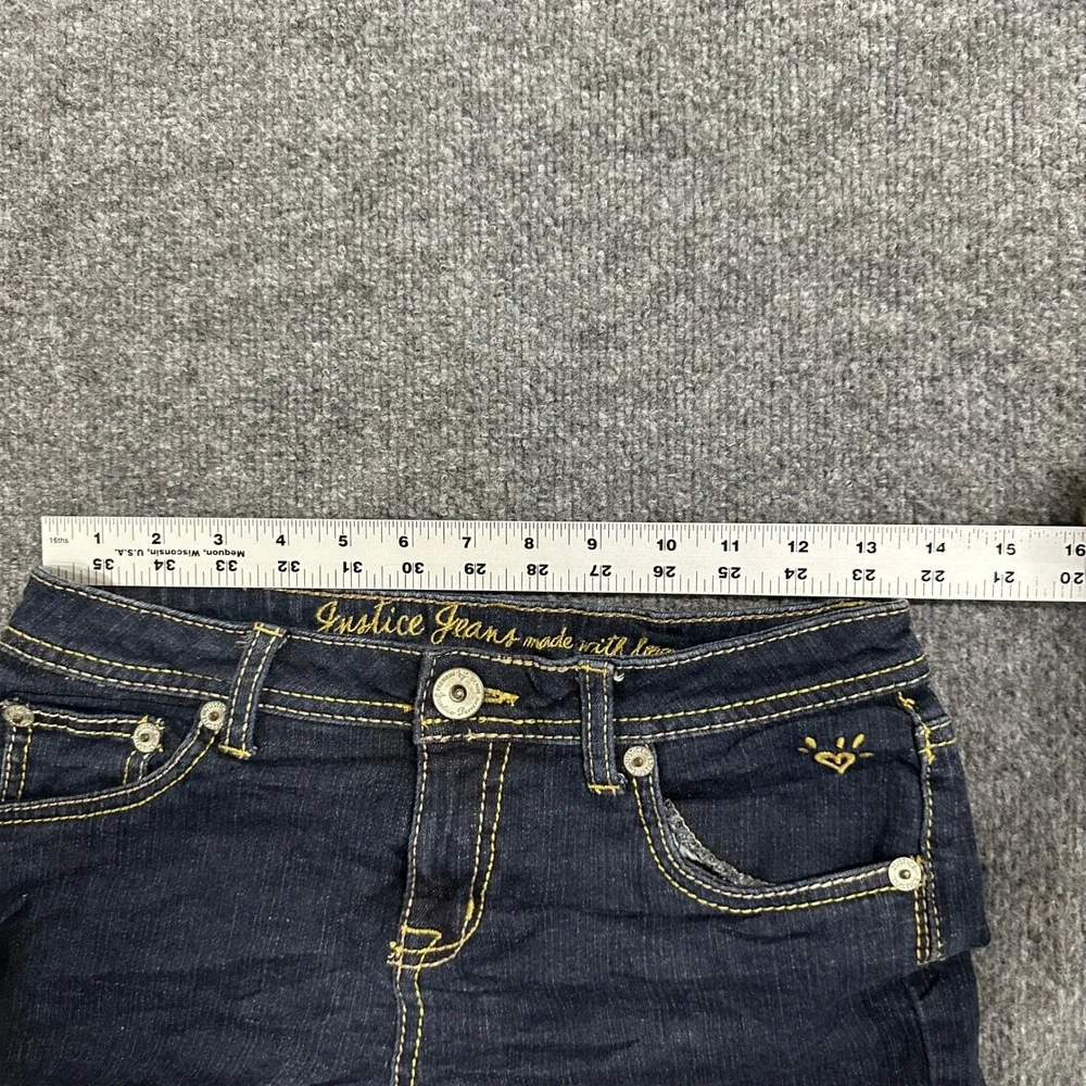 Justice Denim Shorts Girls Size 14R Dark Wash Low Rise Casual Stretch Summer